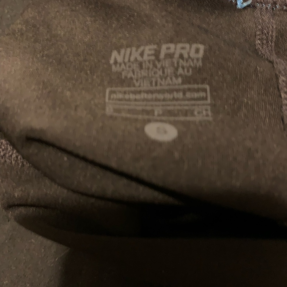 Nike Pro Women’s Size S Dri-Fit Spandex Compression Shorts 6” Inseam Black/Blue - Picture 4 of 5